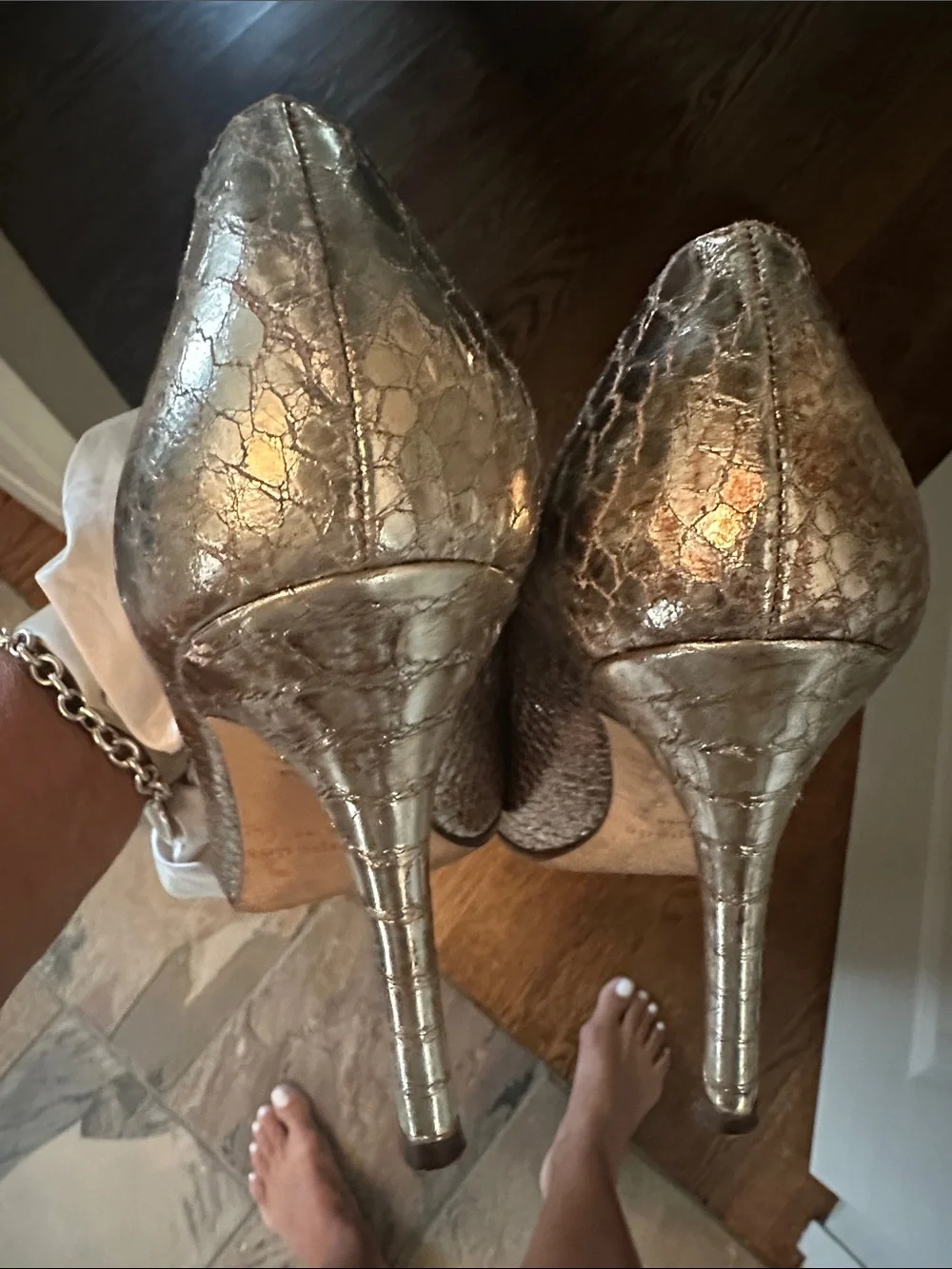 kate spade Metallic Textured Gold Pumps